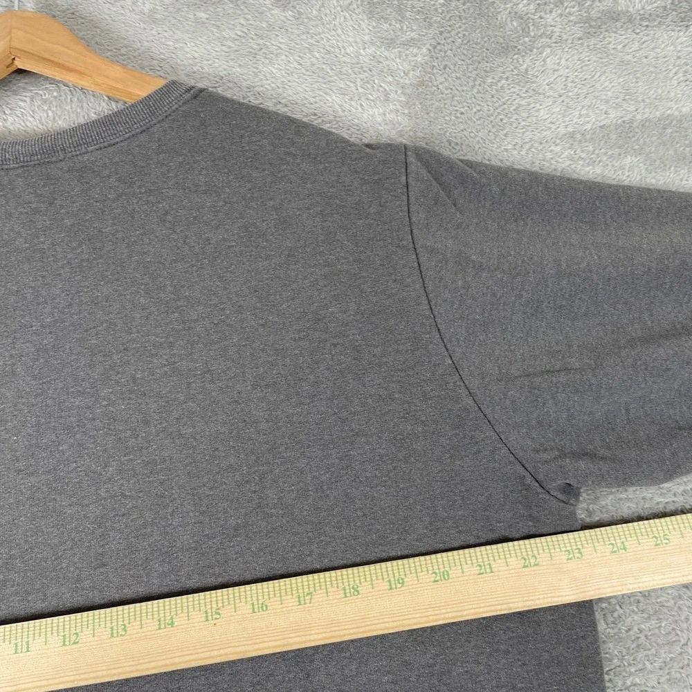 The North Face Sweatshirt Mens Large Gray Yellow Heritage Logo Pullover Fleece